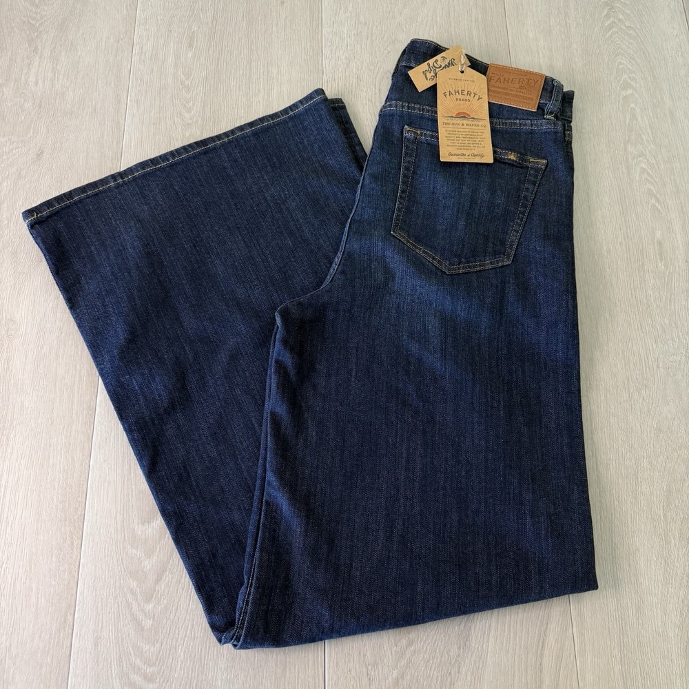 FAHERTY Saturday Denim Wide Leg Jeans- Dark Sea Wash Women's Size 30x31 NEW